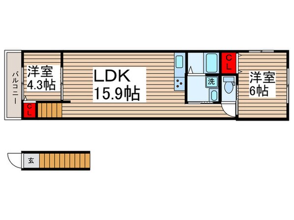 Like高野山C棟の物件間取画像